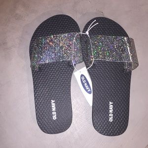 old navy black slides